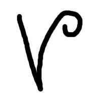 Line, cane, Letter v, Letter r, curly